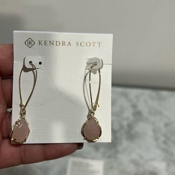 KENDRA SCOTT WOMENS CARINNE ROSE QUARTZ DROP EARRINGS 682 - Picture 3 of 6